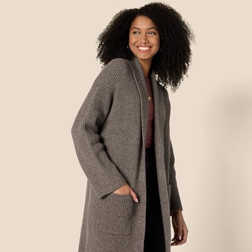 Amazon Essentials Women's Oversized-Fit Cotton Blend Heavyweight Texture Stitch Long Cardigan Sweater4