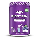 BioSteel Zero Sugar Hydration Mix, Great Tasting Hydration with 5 Essential Electrolytes, Grape, 45 Servings per Tub