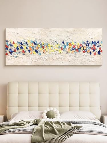 Tableau moderne abstrait couleur texture épaisse pour créer une ambiance chaleureuse - 4