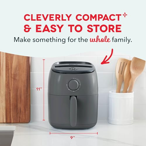 Image of Dash Tasti-Crisp Air Fryer - AirCrisp Technology - Compact Design with Adjustable Temperature Control - Nonstick Fry Basket & Auto Shut-Off Feature - 2.6 Quarts - Cool Grey