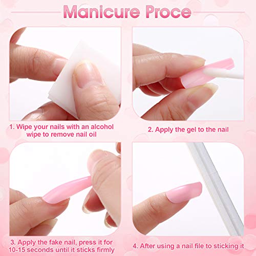 image for Maitys 300 Pieces Long Coffin Fake Nail Tips Ballerina Full Cover Glos