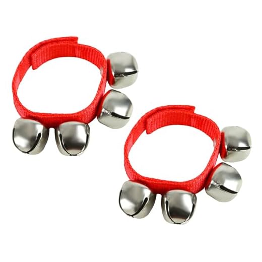 A-Star Wrist Jingle Sleigh Bells con correa de nailon - Par - Rojo