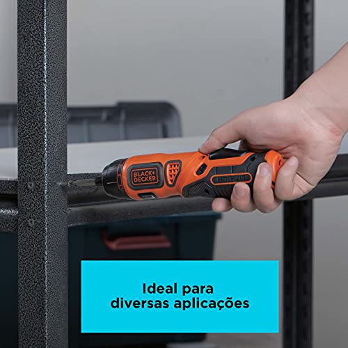 Black Decker Parafusadeira à Bateria, Encaixe de 6,35mm, Acompanha 10 Acessórios, Modelo BDCS36F, 3,