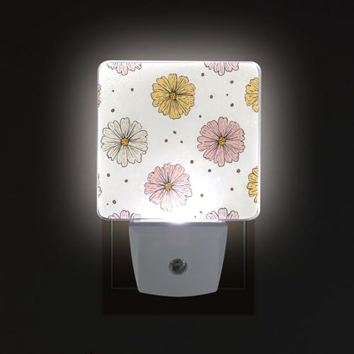 Luz nocturna decorativa con flores cartoon, sensor miniatura 2
