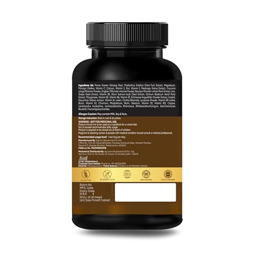 Image of Multivitamin with Probiotics and Ginseng for Men and Women | Supports Energy, Immunity and Digestion | 100% Vegetarian Probiotic Supplement | 60 Tablets
