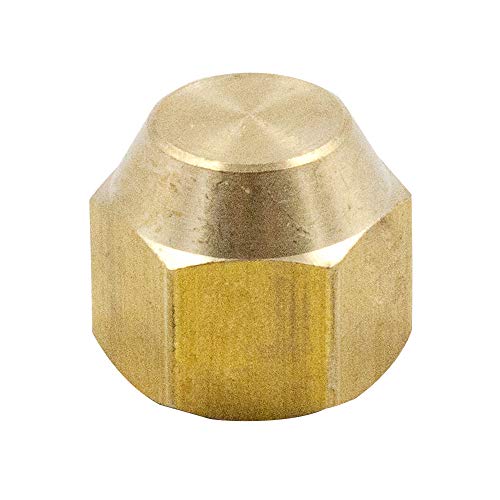 Image of Brass Flare Cap, 5 /8 inch Tube OD, SAE 45 Degree Flare Fitting, Pack of 2