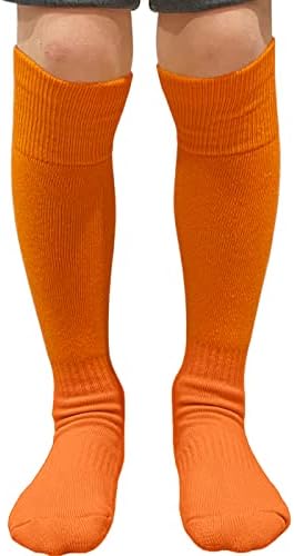COUVER Youth/Kids Knee High Sports Athletic Baseball Softball Socks, ORANGE, Youth Medium