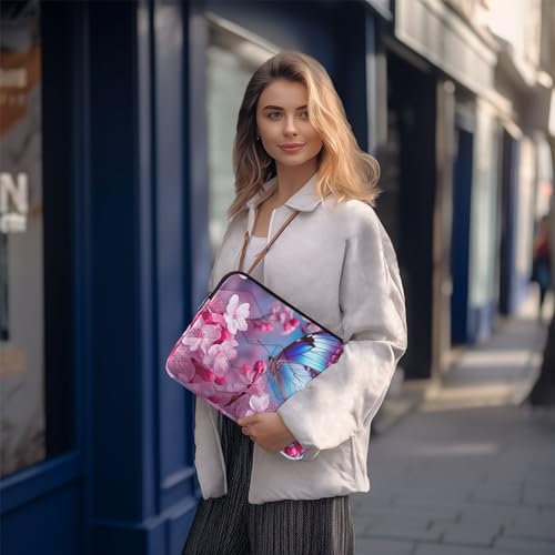 Funda para portátil rosa con diseño mariposa 13-14 pulgadas miniatura 7