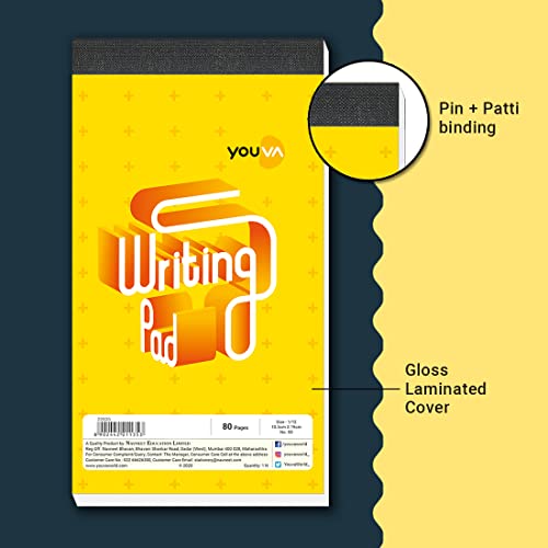 Image of Navneet Youva | Patti Bound | Writing Pad | 10.5x19 cm | Single Line | 80 Pages | Pack of 5