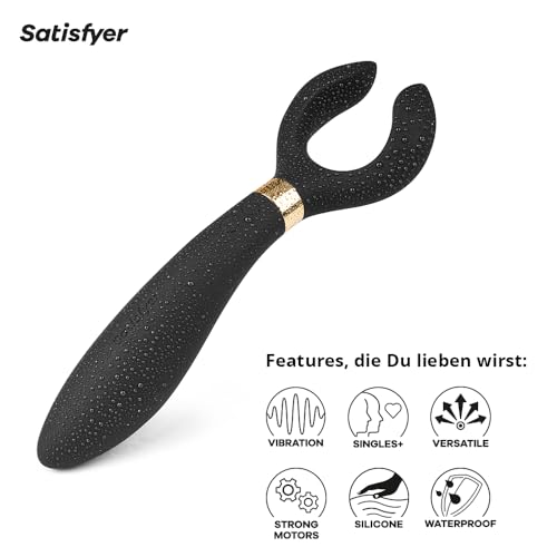Satisfyer Endless Fun Vibrator für Paare | 33 Anwendungsmöglichkeiten mit 100 Vibrations-Funktionen | Stark & leise für Frau & Mann | Sex-Spielzeug verwendbar als Dildo und für Klitoris-Stimulation