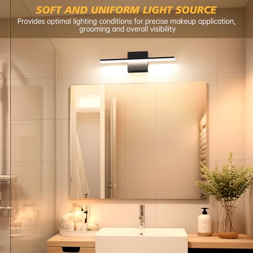 Aogled LED Bathroom Vanity Light Bar Dimmable 10W 16Inch 1020lm Over Mirror Lighting Fixture Indoor Wall Sconces Black 2700K/3000K/4000K/5000K/6000K by Aogled - Image 5