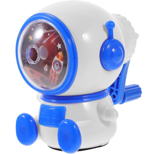Sosoport Sacapuntas Manual Ajustable de Mano para Estudiantes, Afilador Portátil Diseño de Astronauta en Azul Marino, Sacapuntas para Lápices Gruesos y Finos, Herramienta Escolar Práctica