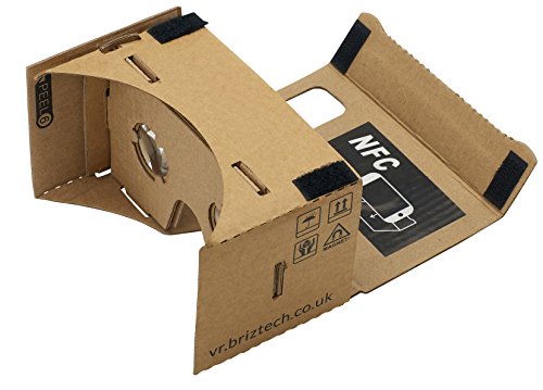 Google Cardboard kit, 45mm Focal Length Virtual Reality Headset - With Free NFC Tag & Headstrap (Brown)