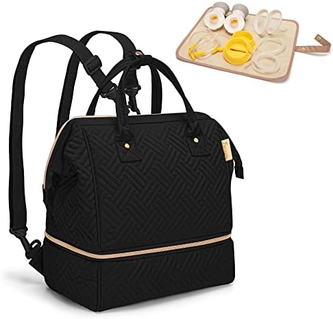 Fasrom Small Breast Pump Bag Backpack with Cooler and Drying Mat, Bag Only