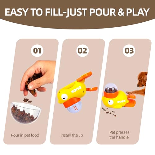 Marchul Interaktives Hundespielzeug, Hunde-/Katzen-Leckerli-Spender, Entenförmiger Puzzle-Futterball für Hunde, Mentales Stimulationsspielzeug gegen Langeweile, Robust