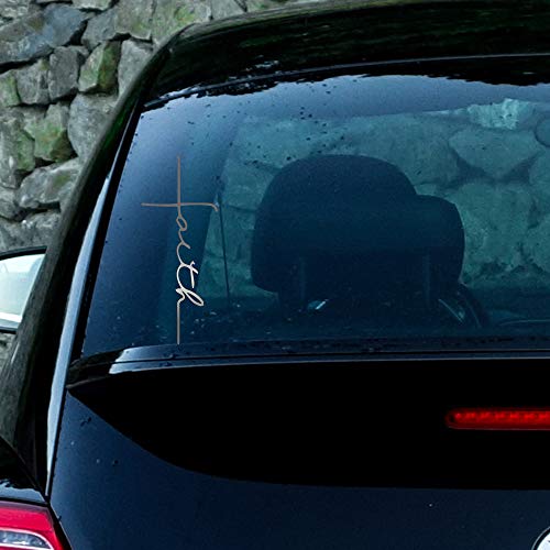 Angdest Faith Cross (Metallic Silver) (Set Of 2) Premium Waterproof Vinyl Decal Stickers For Laptop Phone Accessory Helmet Car Window Bumper Mug Tuber Cup Door Wall Decoration #TOP1