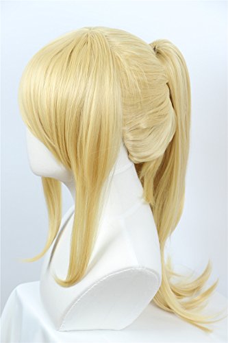 Linfairy Womens Blonde Wig Costume Cosplay Wig + 50Cm Ponytail #TOP3