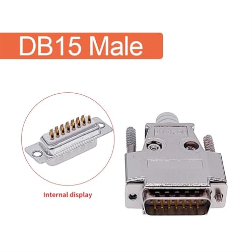 Conector DB15 macho de 15 pines con caja de metal duradera y contactor de latón 2