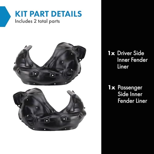 Image of TRQ Inner Fender Liner Set Compatible with 2011-2013 Jeep Grand Cherokee CH1248153 CH1249153