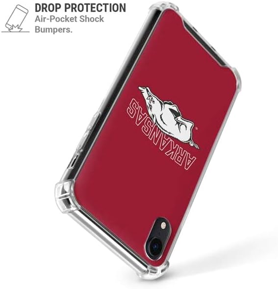 Skinit Clear Phone Case Compatible with iPhone XR - Officially Licensed University of Arkansas-Fayetteville Razorbacks Logo Design