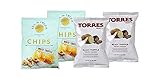 Torres Black & White Truffle & Sal de Ibiza Flavored Crunchy Potato Chips - Light And Crispy Snacks...