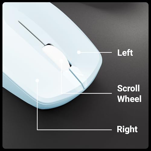 Image of Zebronics Wireless Mouse, 2.4GHz, 3200 DPI, 3 Buttons, Comfortable & Ergonomic, USB Nano Receiver, On /Off Switch, Power-Saving Mode, Works on Most Surfaces, for Mac | Laptop | Computer (Freego, Blue)