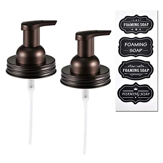Mason Jar Soap Dispenser Lid - Regular Mouth - Premium 304 Stainless Steel Lids and Foam Hand Soap Dispenser Pump Replacement for Any Pint Mason Jar, Rustic Farmhouse Decor - Bronze,2 Pack