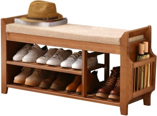 Banco de almacenamiento con zapatero, práctico mueble de entrada para pasillos, salas de estar o dormitorios