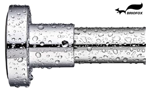 Image of BRIOFOX Shower Curtain Rod 43-73 Inches, Rustproof and Non-Slip Spring Tension Rod for Window or Bathroom, Polished 304 Stainless Steel
