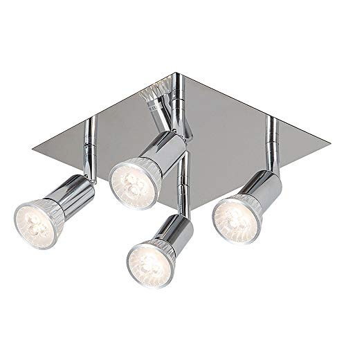 Soffitto moderna punti luce - Piazza Chrome 4 Way GU10 faretto a sospensione ruotabile a LED...