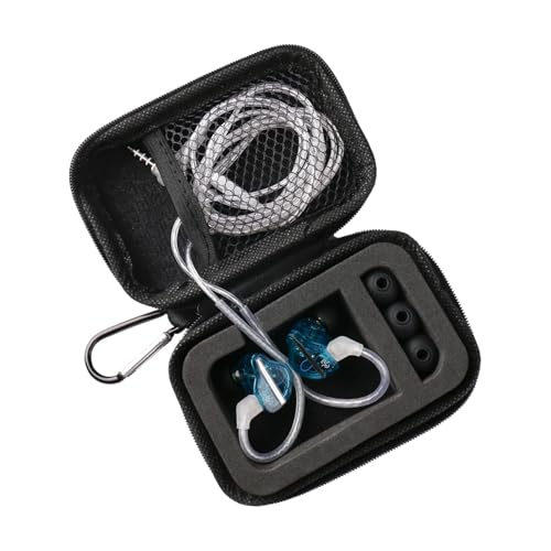 KZ ZS10 PRO IEM Case CCZ Black Mini Portable Water Resistant Earbud Carrying Bag Compatible with Moondrop CHU II Shure SE215 PRO KZ ZST CCZ Melody CCA CRA Audio Accessories Eartips and Cables