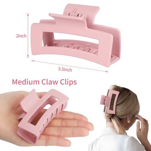 Square Hair Clips 3.5 Inch Medium Claw Clips 6 Pack  - image 2