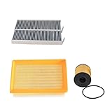 EILKhnLK 3pcs Filter Set Compatible with Peugeot 3008 2.0L 2016- Car Engine Cabin Air Oil Filter