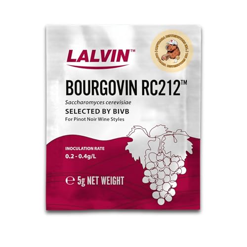 lalvin rc-212 wine yeast 10 pack - make wine cider mead kombucha at home - 5 g sachets - saccharomyces cerevisiae - sold by capybara distributors inc