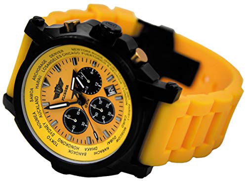Preisvergleich Produktbild Flieger Armbanduhr, "FLIEGER", Chronograph, gelb, mit Etui