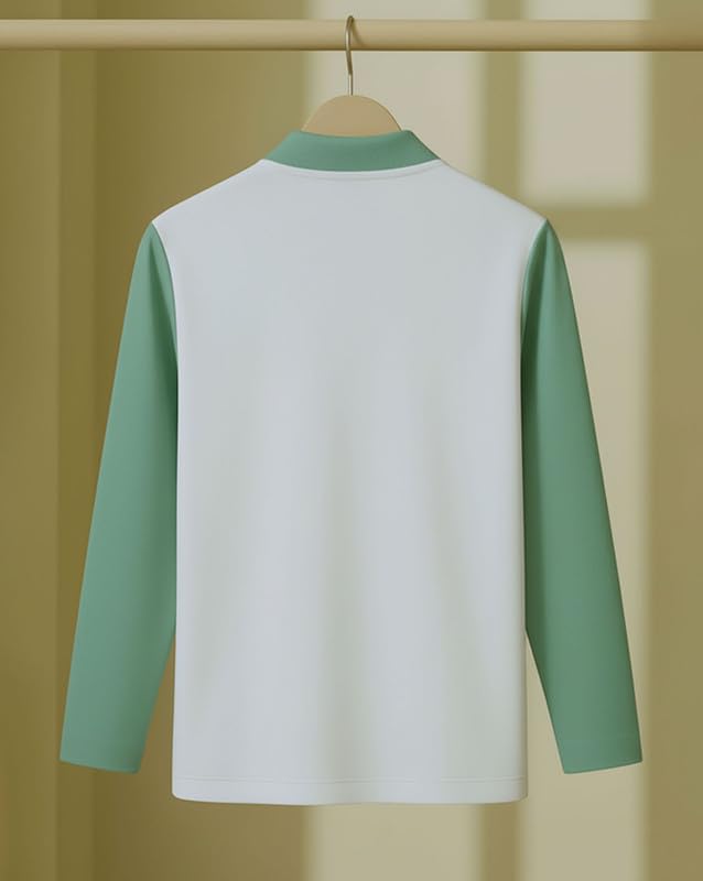 Image of T-Shirt for Men Zip Neck Texture Self Design Cotton Blend Mens Tshirts