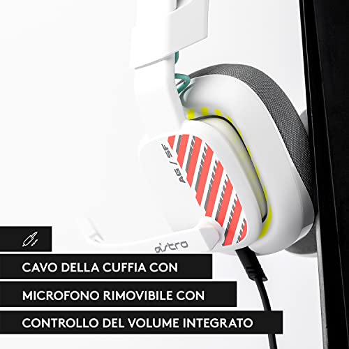ASTRO A10 Cuffie Gaming Cablate Gen 2, Cuffie da Gioco Over-Ear con Microfono Flip-to-Mute, Leggere e Resistenti, Driver 32 mm, Compatibile con Xbox Series X|S, Xbox One, Nintendo Switch, PC - Bianco - Cuffia gaming - Immagine 3
