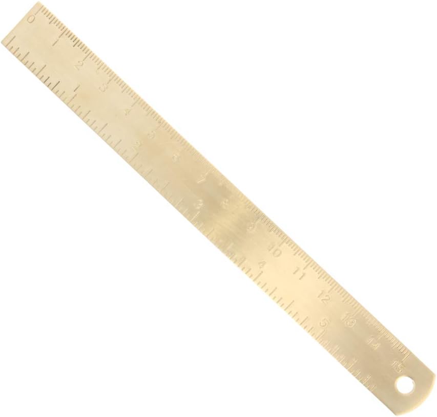 Utoolmart Measuring Tool Set with Protractor 30/60 Triangle Ruler 12cm 4 Inch 15cm 5 Inch Straight Ruler Brass