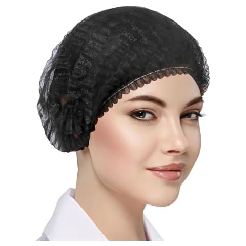 Yes!Fresh 100 Pieces Disposable 21 inch Non-Woven Bouffant Clip Caps Mob Mop caps hairnets Head Cover (Black) Cover