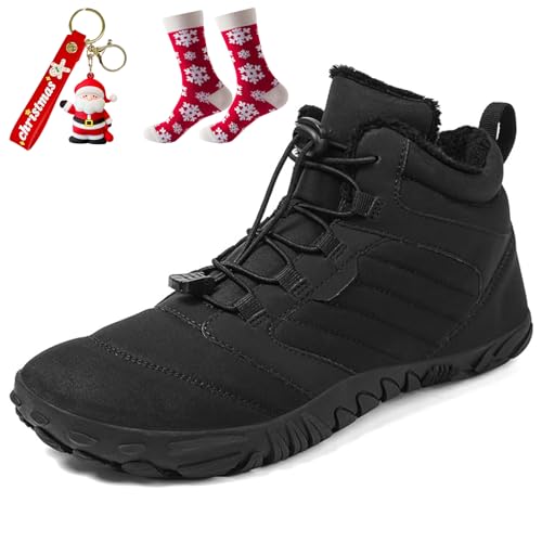 Giltpeak Hike Barefoot Women's Winter Hiking Shoes, Unisex (Fits Women's Standard Sizes), Black, Waterproof, Round Toe, Casual, Moderate Cushioning, Adult Women's Size