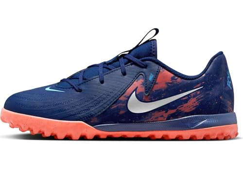 Nike Jr. Phantom GX 2 Academy Erling Haaland Big Kids' TF Low-Top Soccer Shoes (HF1608-400, Blue Void/Chrome)