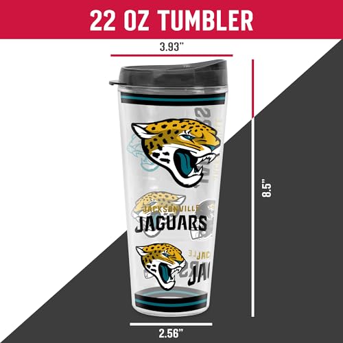 Image of Rico Industries NFL Football Jacksonville Jaguars Double Wall 20oz Tritan Tumbler