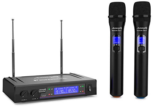 Audibax Missouri - Sistema de Micrófono Inalámbrico VHF Dual -