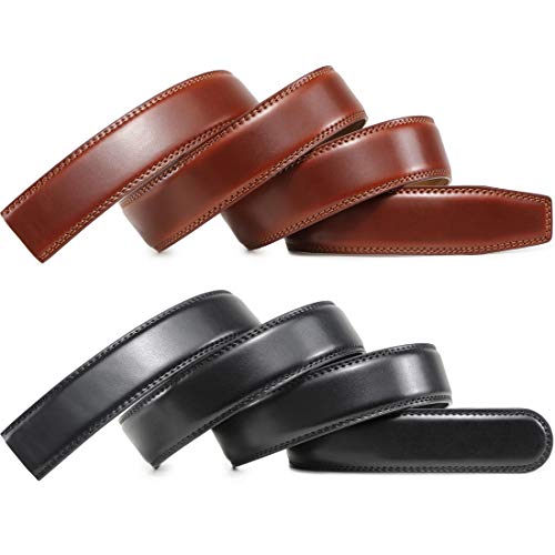 Image of Founders & C Mens Leather Ratchet Belt Strap Only 1 3 /8 inch Without Buckle,Replacement Strap Suitable for 40MM Slide Buckle