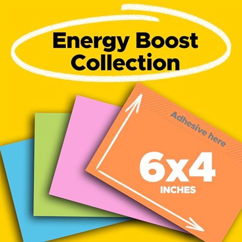 Post-it Super Sticky Notes, 6 x 4 in, Neon Fizz, 8 Pads, 45 Sheets/Pad - image 2
