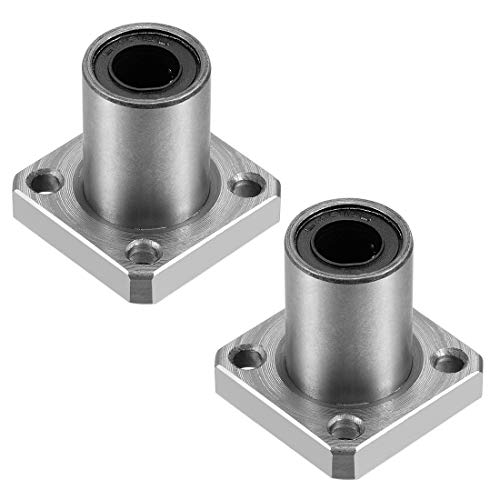 ball bearing flange - uxcell LMK8UU Square Flange Linear Ball Bearings, 8mm Bore Dia, 15mm OD, 24mm Length(Pack of 2)