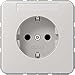 Produktbild Jung 1520 NA LG Schuko Steckdose 16 A 250 V mit Schriftfeld 6 x 37 mm Serie CD lichtgrau, 250 V