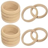 12 pulseras de madera de 3.2 pulgadas, anillos de madera lisa sin acabar, color madera natural para proyectos de arte de manualidades (ovalado)