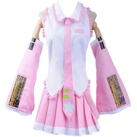 YLJXXY Cosplay Costume Anime Hatsune Miku Lolita Concert Dress Cosplay Costume Pink Skirt Top Ruffle Outfit,XL Cover