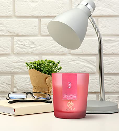 Image of EKAM Rose Votive Soy Wax Scented Candle, 40 Grams, 10 Hours Burn Time| Long Lasting Premium Candles | Ideal for Home Decor | Gifting & Aromatherapy (Pack of 9)